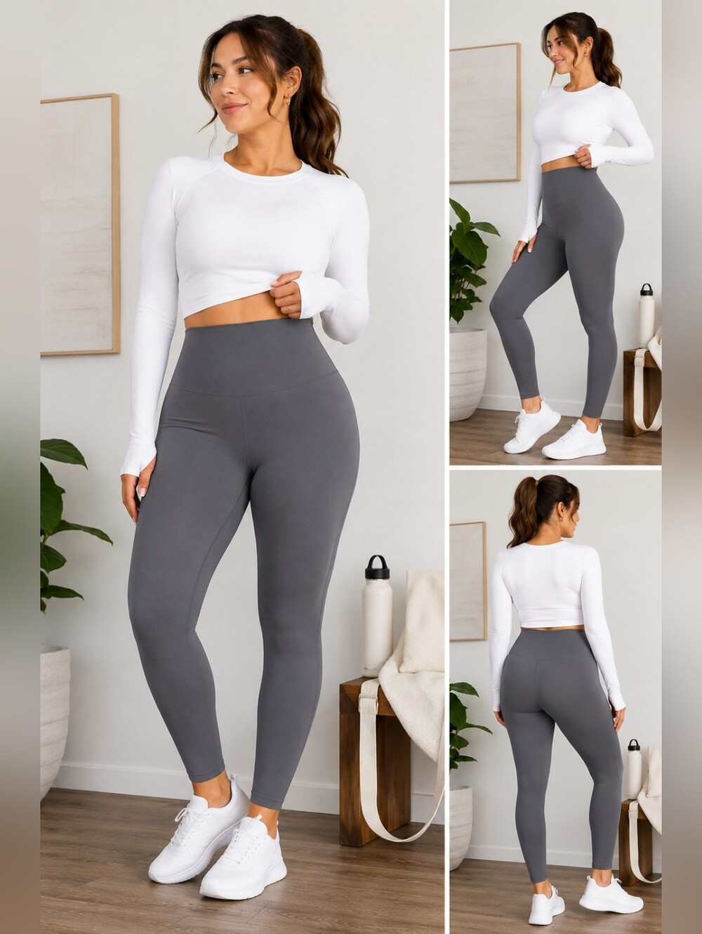 NWT Shapermint Essentials High-Waisted Shaping Leggings Gray XL 14-16